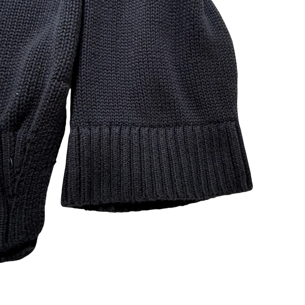 J.CREW V-Neck Sweater WMS XL NAVY Cotton‎ Oversized Side Slit Raglan Knit